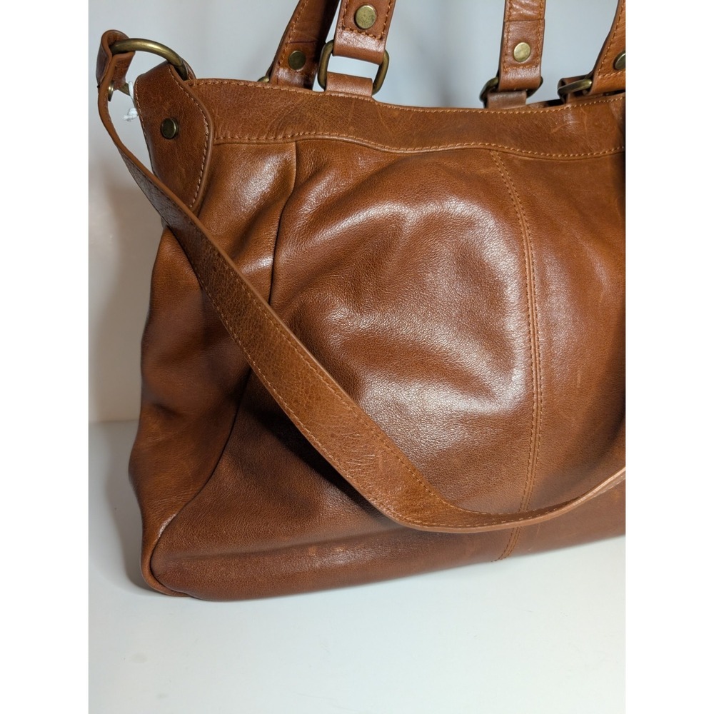 NWT American Leather Co Blaine Convertible Shopper Brandy  Glove TannedPurse - Picture 4 of 14